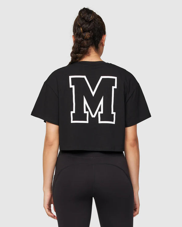 PLAY OFF CROPPED TEE - BLACK