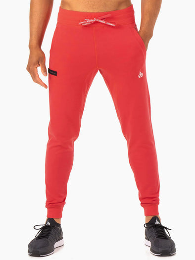 RECHARGE TAPERED TRACK PANT- RED