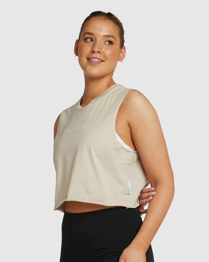 CROP LOOSE TANK - OAT – Empower Lifestyle